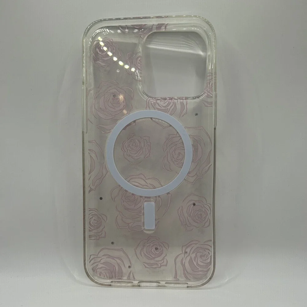 For iPhone 14 Pro Max Roses and Diamonds Phone Case Clear‎ Cover